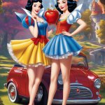 SEXY CINDERELLA AND SNOW WHITE IN MINI SKIRTS