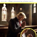 Donald Trump Praying In Church Six Fingers Meme