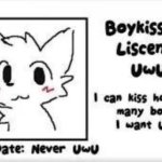 Boy kisser license template