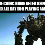 Why always | ME GOING HOME AFTER BEING ROASTED ALL DAY FOR PLAYING AMONG US | image tagged in gifs,among us,amogus,so true memes,oh wow are you actually reading these tags,gaming | made w/ Imgflip video-to-gif maker