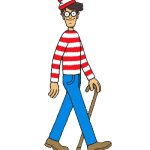 Waldo with cane