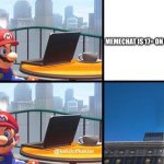 Like Why? | MEMECHAT IS 17+ ON THE APP STORE | image tagged in mario jumps off of a building,memechat | made w/ Imgflip meme maker