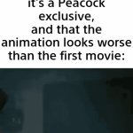 Kind of a letdown, really. | Me looking at the Megamind 2 trailer after discovering that the original actor doesn't voice Megamind, it's a Peacock exclusive, and that the animation looks worse than the first movie: | image tagged in gifs,memes,funny,megamind | made w/ Imgflip video-to-gif maker