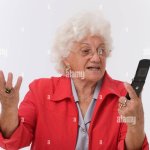 Angry Old Woman On Phone