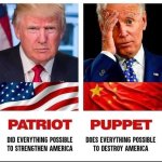 President Trump vs Pretender Biden meme