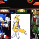 Sonic,Renamon and Fox McCloud having Fun at the arcade | image tagged in arcade,star fox,sonic the hedgehog,digimon,crossover | made w/ Imgflip meme maker