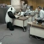 angry panda smashing computer GIF Template