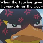 This is not fine. | When the Teacher gives you homework for the weekend | image tagged in memes,teacher,homework,weekend | made w/ Imgflip meme maker
