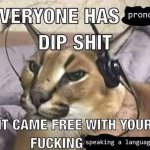 Everyone Has pronouns Dip Shit template