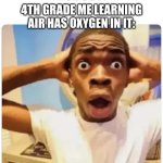 ON GOD FR FR?!?!?!?!? | NOBODY:; 4TH GRADE ME LEARNING AIR HAS OXYGEN IN IT: | image tagged in black guy suprised,oh wow,this is life changing,funny | made w/ Imgflip meme maker
