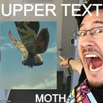 MOTH | UPPER TEXT; MOTH | image tagged in markiplier pointing | made w/ Imgflip meme maker