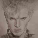 Billy Idol drawing | image tagged in drawing,art,80s,80s music,billy idol,punk | made w/ Imgflip meme maker