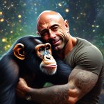 Joe rogan with a chimp