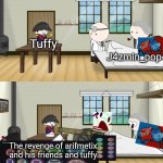 Tuffy and friends vs j4zmin_pop | Tuffy; J4zmin_pop; The revenge of arifmetix and his friends and tuffy | image tagged in napoleon and his army | made w/ Imgflip meme maker
