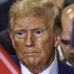 Trump's human skin shales off, revealing the lizard hide beneath meme