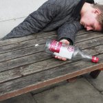 Drunk man passed out picnic table outside JPP anonymoose