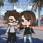 Male Cara and Cara holding hands meme