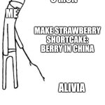 C'mon Alivia, Make Strawberry Shortcake: Berry In China. | C'MON; ME; MAKE STRAWBERRY SHORTCAKE: BERRY IN CHINA; ALIVIA | image tagged in c'mon do something | made w/ Imgflip meme maker