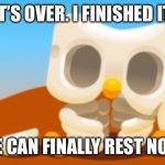Head home soldier. | IT’S OVER. I FINISHED IT. WE CAN FINALLY REST NOW. | image tagged in dead duolingo | made w/ Imgflip meme maker