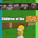 Dessert Before Dishonor | Dessert Before Dishonor; OzwinEVCG; Children of the; Homer of the Vegetables | image tagged in fun gifs,homer appearing / disappearing,dank gifs,children of the corn,dinner vs dessert,five servings | made w/ Imgflip video-to-gif maker