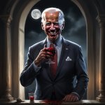 Biden drinking blood