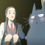 anime girl and cat
