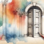 Watercolor door