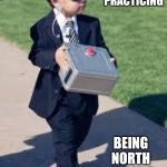1st known photo | KIM JONG UN PRACTICING; BEING NORTH KOREA'S LEADER AS A CHILD | image tagged in memes,funny memes | made w/ Imgflip meme maker