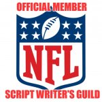 NFL logo | OFFICIAL MEMBER; SCRIPT WRITER'S GUILD | image tagged in nfl logo | made w/ Imgflip meme maker