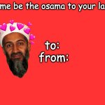 osama valentine's day card