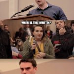 ben shapiro menstruation products men's restroom | MENSTRUATION PRODUCTS BELONG IN THE MEN'S RESTROOM; WHERE IS THAT WRITTEN? IN THE NAME, "MENS"TRUATION | image tagged in ben shapiro it's in the name | made w/ Imgflip meme maker
