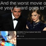 too lazy for a title | "And the worst movie of the year Award goes to"... | image tagged in and the award goes to,megamind,meme | made w/ Imgflip meme maker