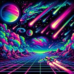 Outerspace 80s neon
