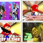 SMG4 Mario Says WTF To Teen Titans GO! Characters Ft. Shrek