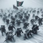 fierce snowstorm destroying an army meme