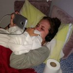 girl crying in bed
