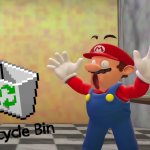 Mario finds a recycle bin...