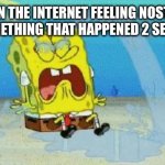 cryin | MFS ON THE INTERNET FEELING NOSTALGIC ABOUT SOMETHING THAT HAPPENED 2 SECONDS AGO | image tagged in cryin | made w/ Imgflip meme maker