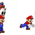 Mario throwing shy guy