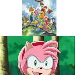Amy rose loves Digimon | image tagged in amy rose swimsuit | made w/ Imgflip meme maker