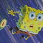Spongebob and Plankton falling in a wormhole meme