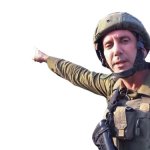 Israel soldier poiting