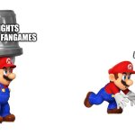 when making these fangames, take the time and effort to actually model everything. | FIVE NIGHTS AT WARIO'S FANGAMES; FIVE NIGHTS AT WARIO'S FANGAMES | image tagged in mario throwing a trash can,memes,wario,mario | made w/ Imgflip meme maker