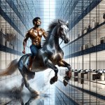 a very muscular and ripped hispanic man covered in oil, riding a