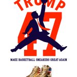 Air Trump 47 Make Basketball Sneak Great Again Gold High Top Sne