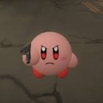 Kirby With Red Eyes And A Gun