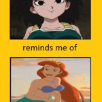 gine reminds me of queen athena | image tagged in this character reminds me of this character,dragon ball super,the little mermaid,animation,movies,disney | made w/ Imgflip meme maker