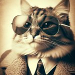 Gato usando óculos de sol,com expressão confiante