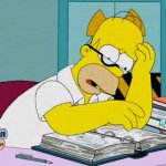 Homer Simpson stressed studying GIF Template