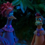 Molly asking “wait what’s a death wish?” Scene from chicken run template